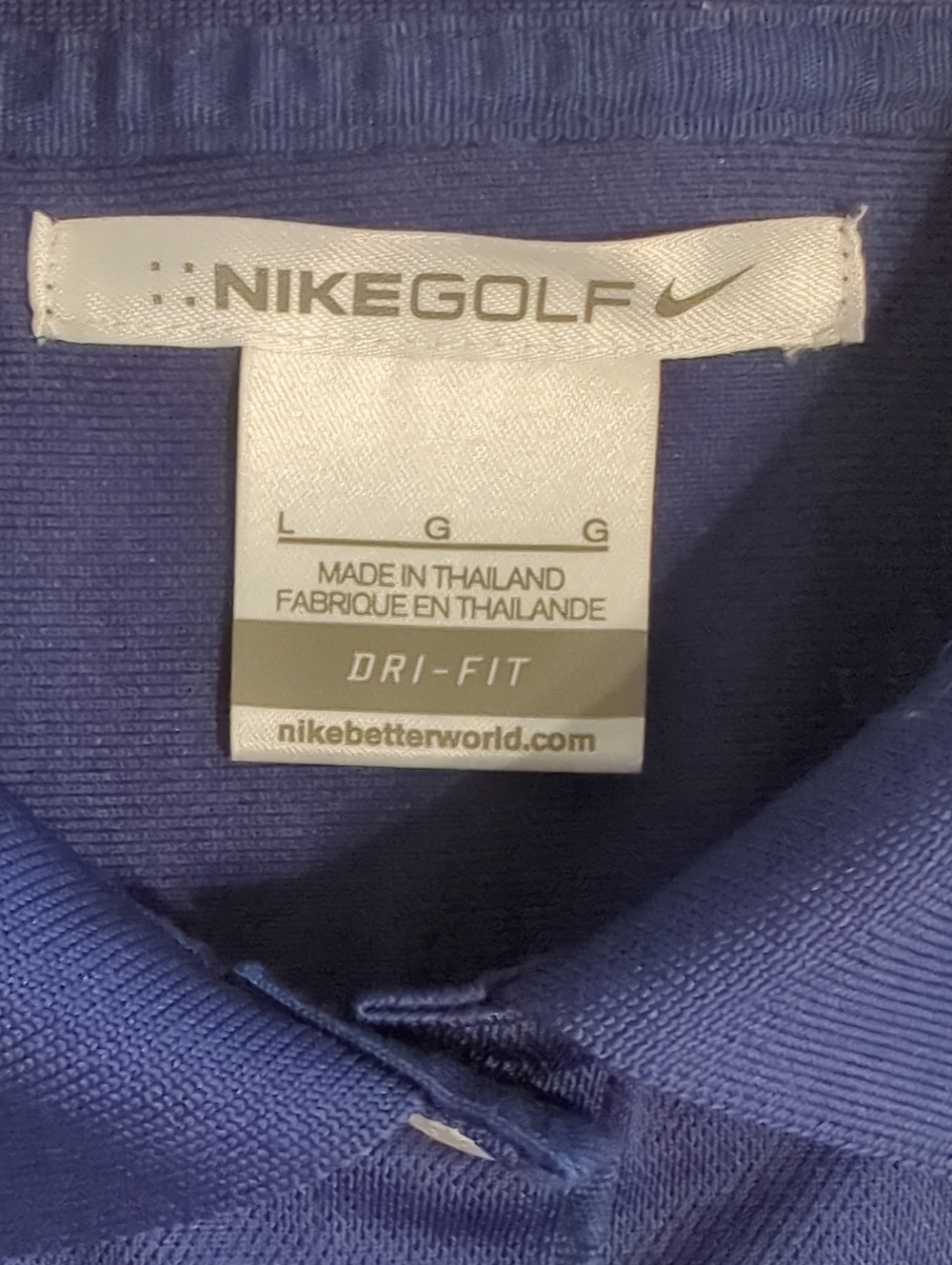 Nike Golf Navy Short-Sleeve Polo Top NWOT Large - Picture 4 of 6